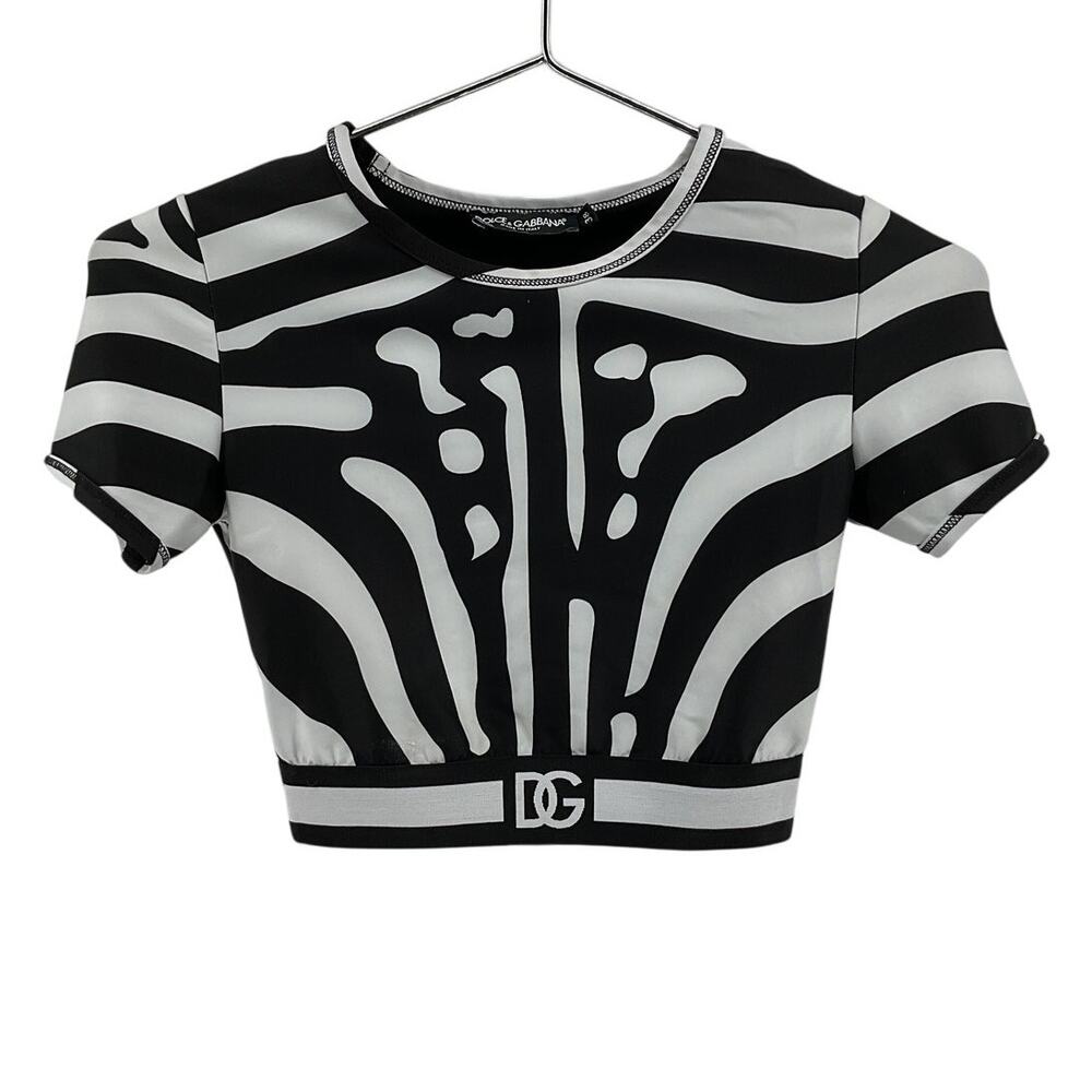 Dolce & Gabbana Printed Black Zebra T Shirt Size 38 / US 2 - Picture 2 of 6